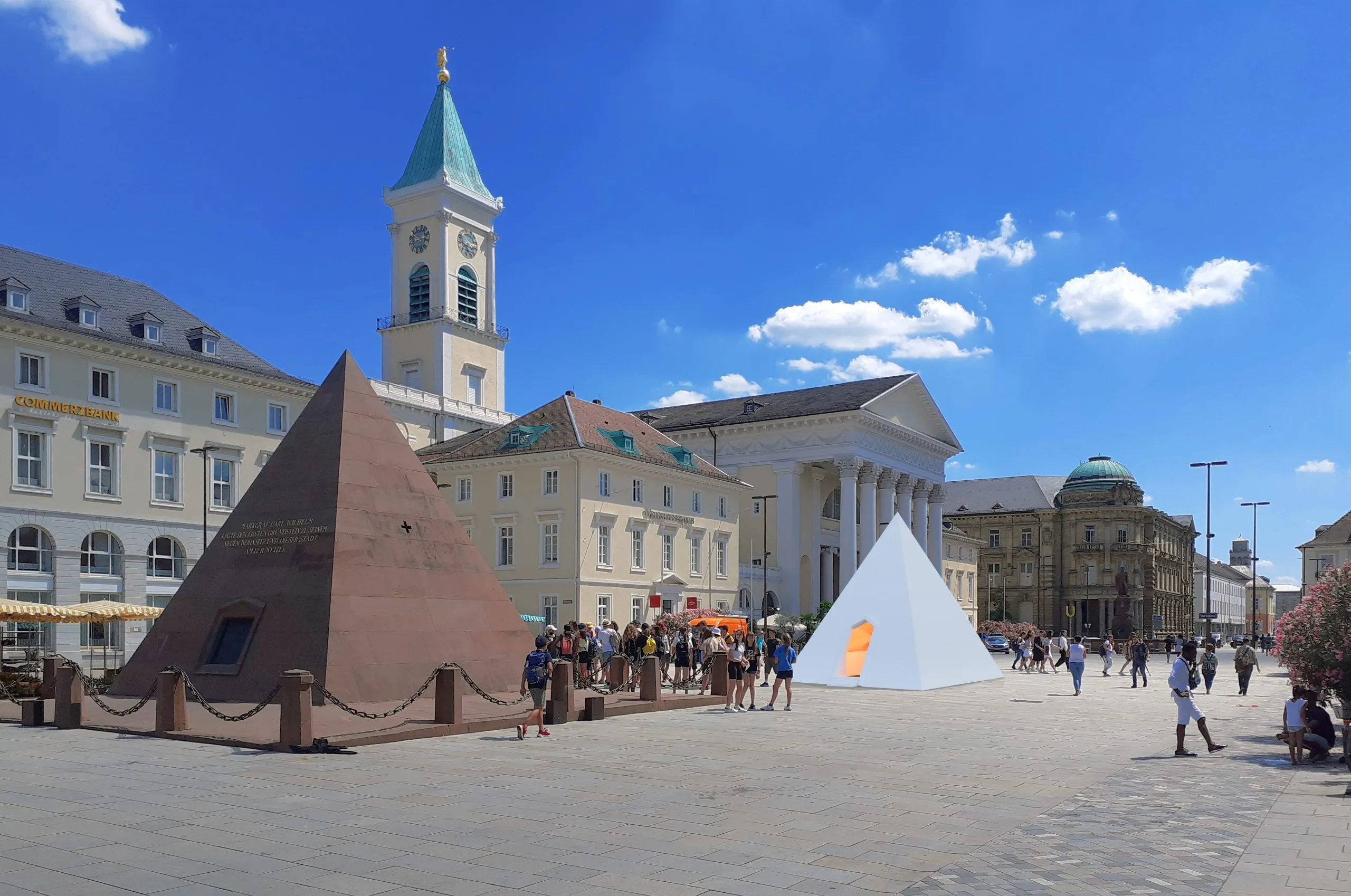 La pirámide para el mañana · Marktplatz Karlsruhe